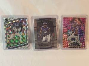 Lot of 3 Justin Jefferson Cards Mosaic, Dominators, Select