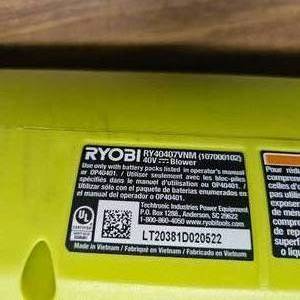 Ryobi 40V 110 MPH 525 CFM Cordless Battery Variable-Speed Jet-Fan Blower (Tool-Only)