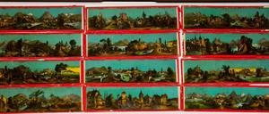 lot 23 image: Antique Magic Lantern Double Glass Slides - German