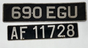 lot 28 image: Vintage French License Plates - QTY 2