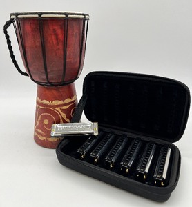 lot 56 image: BLUES BAND Harmonica Set and DJEMBE Drum