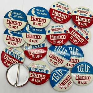 lot 57 image: Vintage HAMMS Beer Pin Back Buttons - NOS - QTY 16
