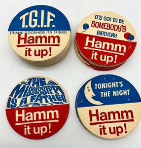 lot 58 image: Vintage HAMMS Beer Coasters - NOS - over 30