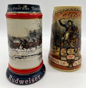 lot 68 image: MILLER & BUDWEISER Beer Steins