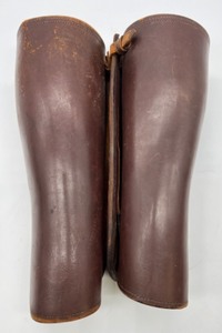 lot 314 image: Vtg Leather Officer Gaiters Pre-WWII Era German