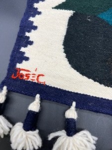 lot 503 image: Vintage PERUVIAN Woven Wall Hanging Tasseled Bottom