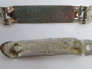 lot 335 image: Vintage BOTTLE OPENERS Glueks, Hamms, Schoenling, Fitgers & Budweiser