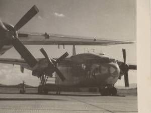 lot 302 image: Vtg 40s Post WWII Large Photo US AIR FORCE Box Carrier PlaneC-119  R4Q Flying Boxcar