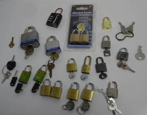 lot 307 image: MASTER Padlocks with Keys Heavy Duty Mini Luggage