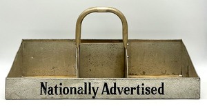 lot 132 image: Vintage J.R.WATKINS Metal Display Advertising Caddy with 2 Vintage Cookbooks & Family Fun Magazine