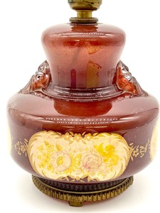 lot 140 image: Vintage Reverse Painted Glass Lamp without Shade