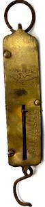 lot 151 image: Vintage lot of 3 Antique Collectable Brass Face STAR, WARRANTED BALLANCE and Not Marked Hanging Scales