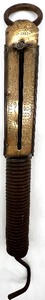 lot 158 image: Vintage lot of 2 Antique Collectable Brass Face WARRANTED ACCURATE PE LOUZE MFG CO Chicago Hanging Scales