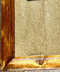 lot 181 image: Rustic Rectangular Mirror with Wooden Frame
