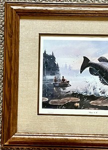 lot 193 image: Wooden Framed Artwork BASS A.M. LIMITED EDITION Artist signed and numbered by LES C. KOUBA 3602000