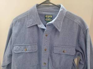 lot 419 image: GS Series Chamois Blue Mens Shirt Sz Medium