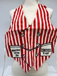 lot 293 image: Vintage HAMMS Beer Variety of NOS - Vest, Megaphones, & Pennant