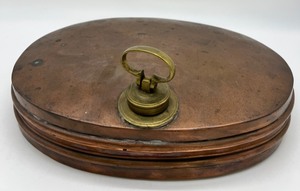 lot 513 image: Vintage COPPER and Brass Bed Warmer