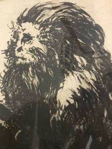 lot 336 image: Vintage 1959 Artists Proof Lithograph  Old Monkey Signed Thomas Corneil Framed