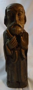 lot 383 image: Vintage 60s Hand Carved Wooden Statue of St. Peter Figurine Artist Signed 13