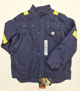 lot 545 image: CARHARTT Full Swing Navy Reflective Jacket - NWT - XL Tall