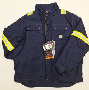 lot 544 image: CARHARTT Full Swing Navy Reflective Jacket - NWT - XL Regular