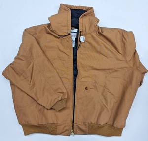 lot 551 image: CARHARTT Brown Canvas Jacket with Hood - NWT - Size 5XL, quilted on the inside