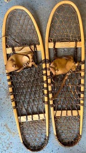 lot 386 image: Vintage Viking Snowshoes Snow Shoes w Bindings made in Cadillac MI