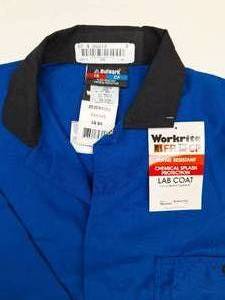 lot 603 image: Workrite FR (Flame Resistant) CP (Chemical Splash Protection) Westex Lab Coat - NWT - Size LG-RG - 4 coats