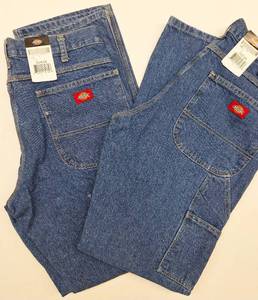 lot 566 image: DICKIES Mens Denim Carpenter Jeans - NWT - Size 32 x 34 - 2 pairs