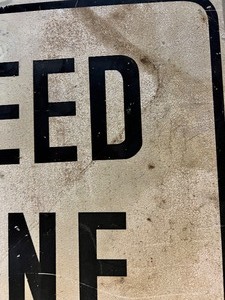 lot 540A image: Vintage Road Sign - SPEED ZONE AHEAD
