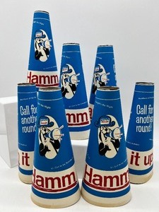lot 612 image: HAMMS Beer Advertising MEGAPHONES - QTY 7