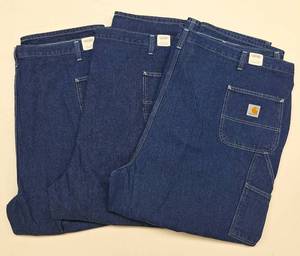 lot 594 image: CARHARTT Mens Denim Carpenter Jean - NWT - Size 54 x 28 - 3 pairs