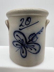 lot 374 image: RED WING POTTERY Commemorative Collectors - 1997 - 20 Gallon Salt Glaze Butterfly Crock