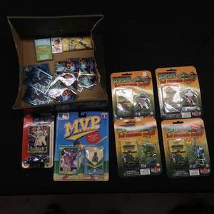 VARIETY OF SPORTS CARDS AND NINJA TURTLE CARDSHUGE LOT