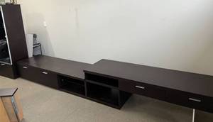 lot 4 image: Entertainment Modular Wall Unit in Dark Oak