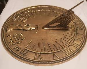 lot 41 image: Vintage Brass Gold Sun Dial by Flora and Fauna