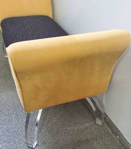 lot 2 image: Modern Bench w Acrylic Legs by H. STUDIO