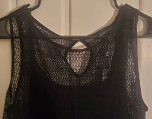 lot 43 image: NWT Eileen Fisher Sheer Black Tank Dress