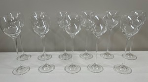lot 11 image: 11 Extra Tall Stemmed Wine Glasses