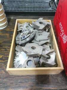 Bin of Various Size Jointer Plainer Blades