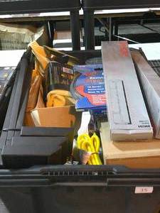 Mail Bin Full of Garage Goodies