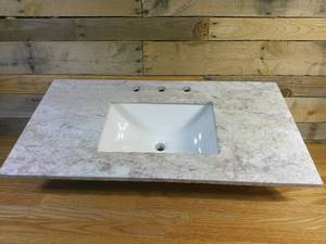 3 Hole 36 x 19 Vanity Top w 18 x 13 Undermount Alpine Basin