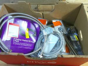 Apple Bin of Miscellaneous Plumbing Supplies-Water heater-Supplies-Adapters
