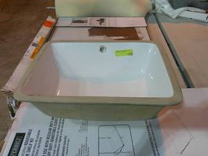 19.75 x 14.75 x 7.5 Rectangular Undermounted Sink Basin-Ceramic White