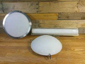 Lot of 3 Light Fixtures-2 Ceilings, 1 Vanity Sconce-Various BulbLED Style