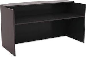 Alera Valencia Series Reception Desk With Transaction Counter, 71 x 35.5 x 29.5 To 42.5, Espresso
