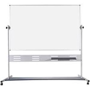 MasterVision Magnetic Reversible Mobile Easel, Horizontal Orientation, 70.8 x 47.2 Board, 80 Tall Easel, WhiteSilver