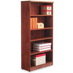 Alera Valencia Series Bookcase, Five-Shelf, 31.75w x 14d x 64.75h, Medium Cherry
