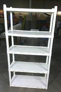 5 Tier White Plastic Shelf-63-12 x 34 x 14-14